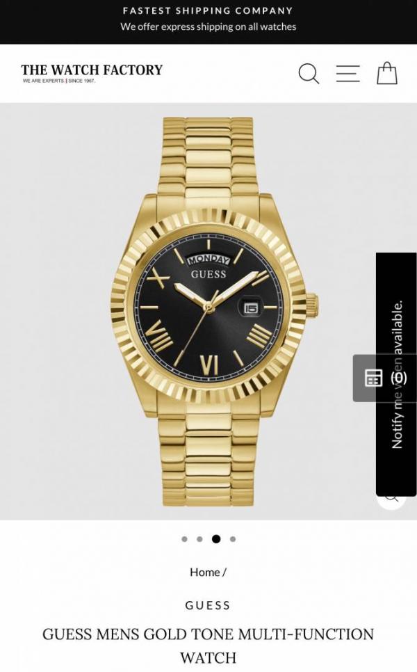 Guess Day Date Men Gold Black