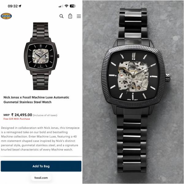 Fossil x Nick Jonas Machine Luxe Automatic full black