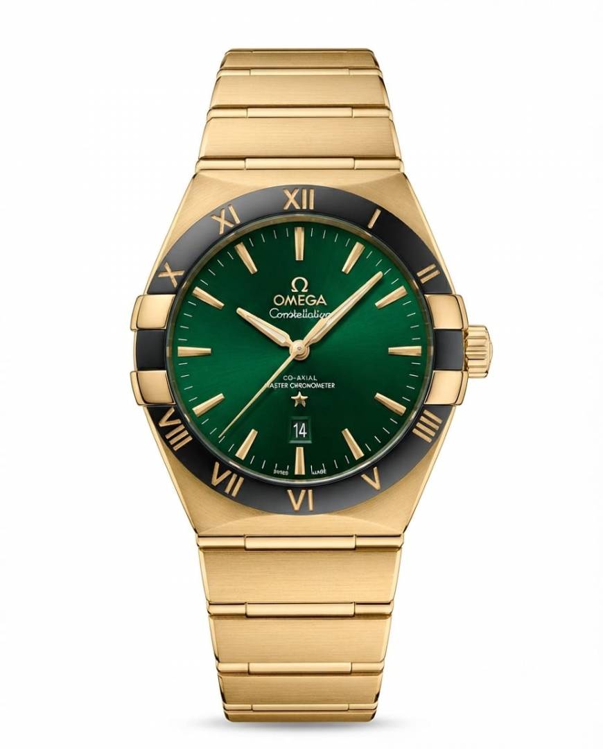 Omega Constellation Co-Axial Chornometer Gold Green Dial
