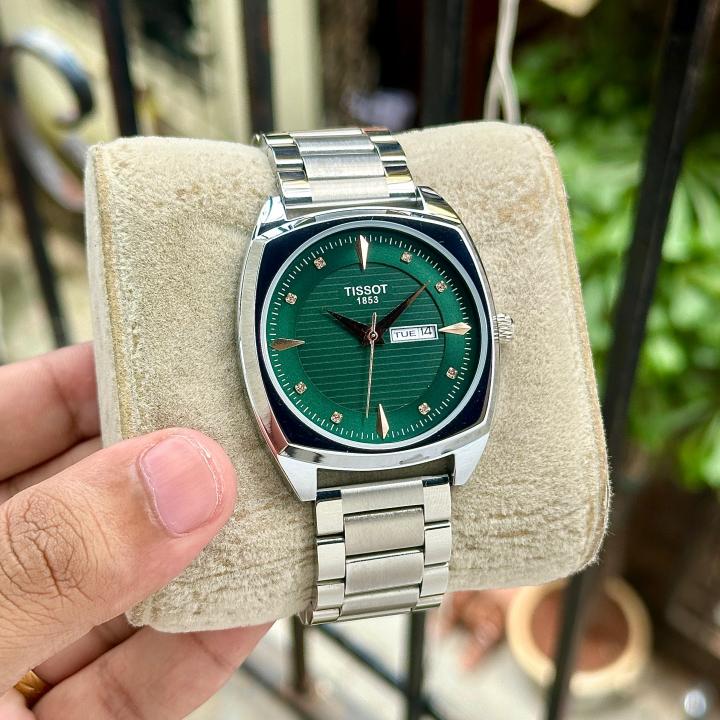 TISSOT Gentleman Day-Date Silver Green Dial