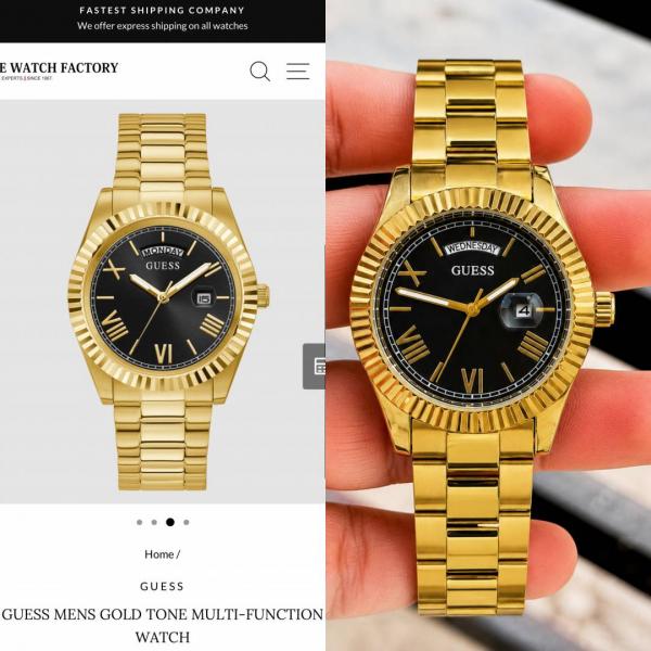 Guess Day Date Men Gold Black
