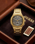 Guess Square Chronograph Gold-Black