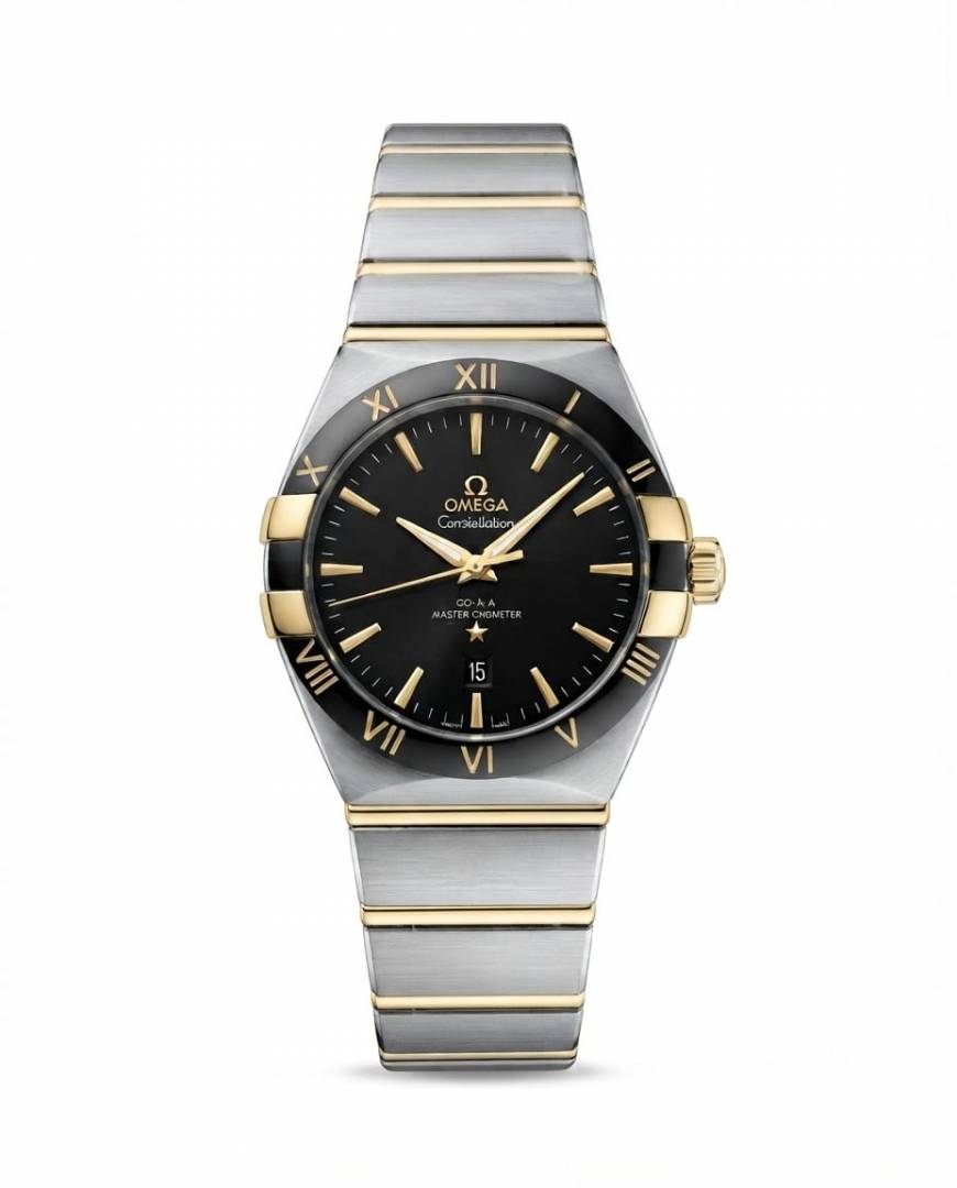 Omega Constellation Co-Axial Chornometer Two Tone Black Dial