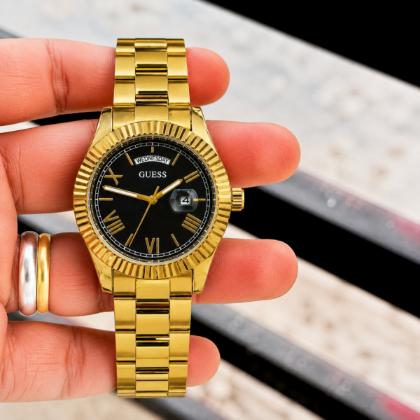 Guess Day Date Men Gold Black
