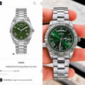 Guess  Day Date Men Silver Green