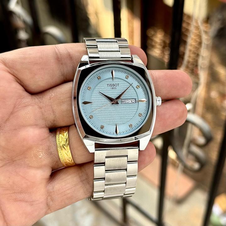 TISSOT Gentleman Day-Date Silver Tiffany Blue Dial