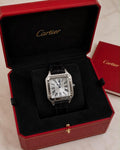 CARTIER SANTOS LEATHER BLACK SILVER PREMIUM LEATHER 864