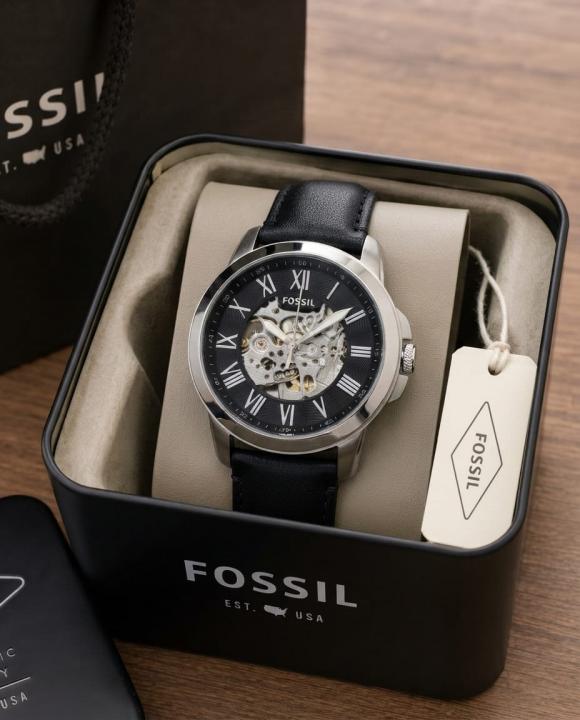 Fossil Grant Automatic black silver Black