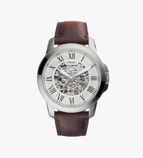 Fossiil Grant Automatic brown silver white