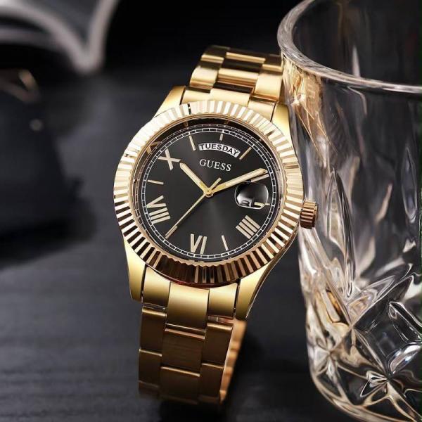 Guess Day Date Men Gold Black