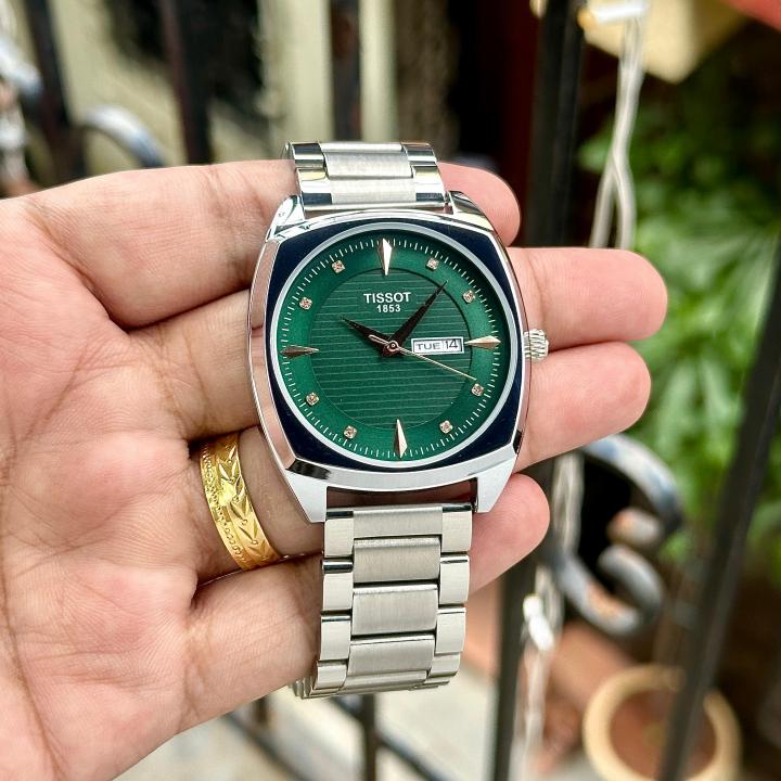 TISSOT Gentleman Day-Date Silver Green Dial